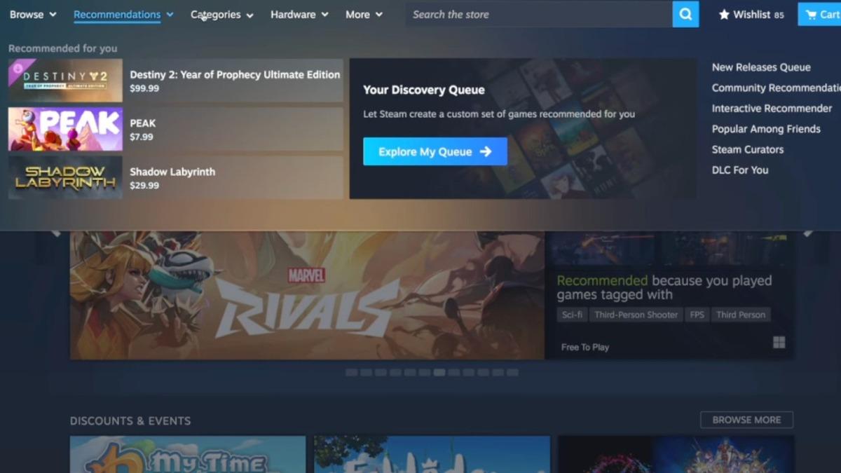 Steam'de mağaza tasarımı yenilendi