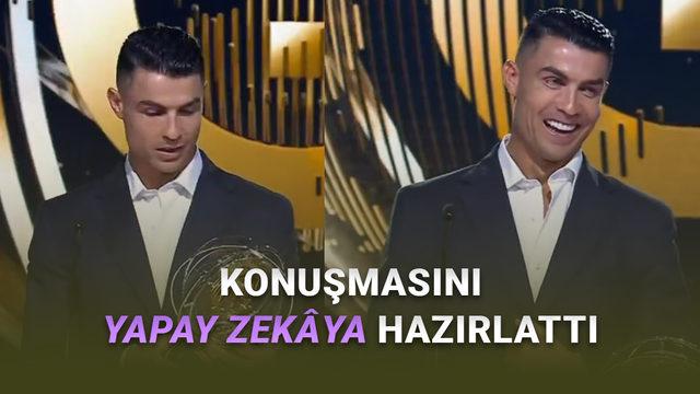  Cristiano Ronaldo, Ödül Töreni Konuşmasını Yapay Zekaya Yazdırdığını Açıkladı 