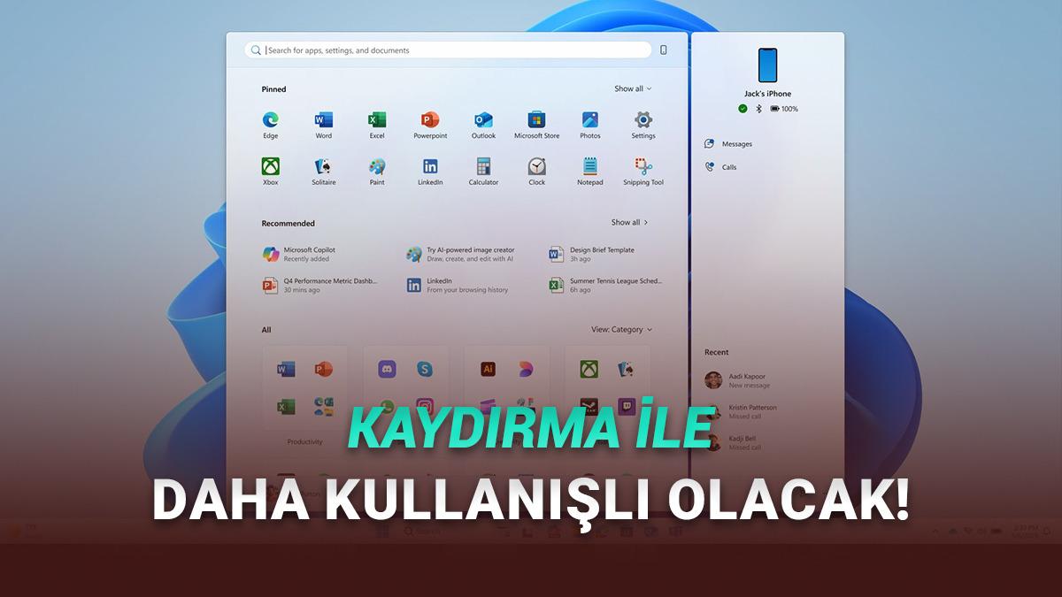Windows 11'in Yeni Başlat Menüsü Ortaya Çıktı: Daha İşlevsel Olacak!