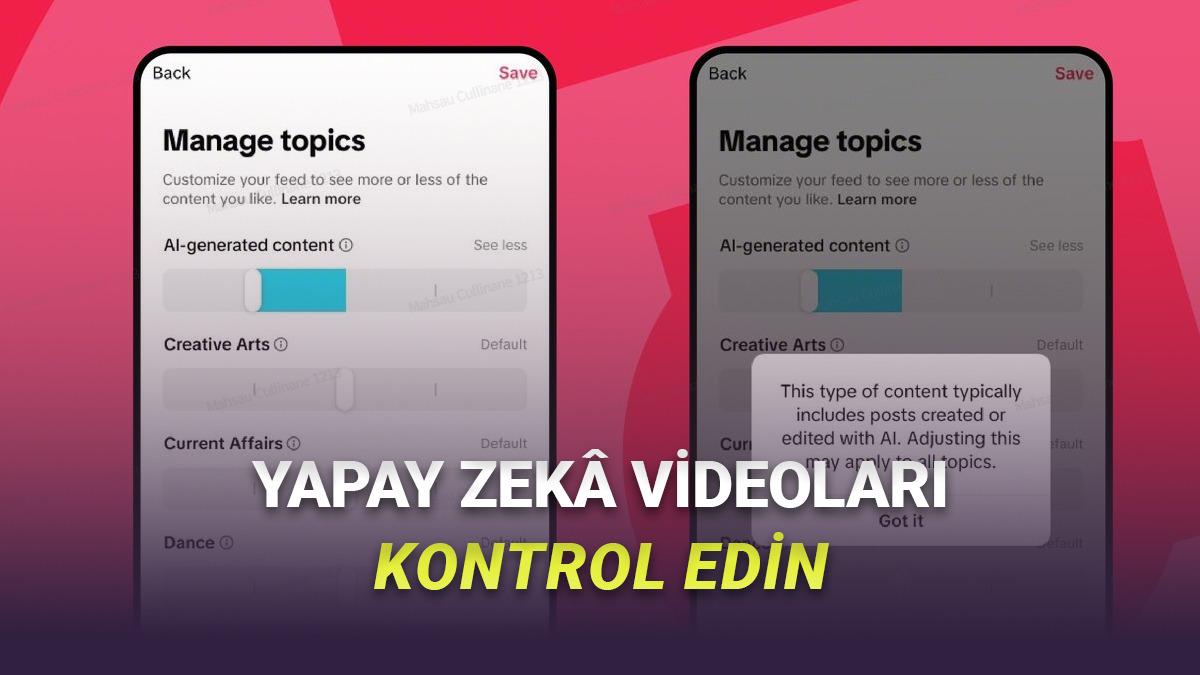 TikTok'ta Ne Kadar Yapay Zekâ Videosu Göreceğinizi Siz Belirleyebileceksiniz
