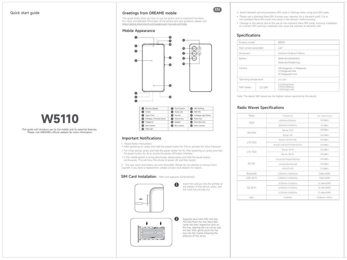 Dreame'nin İlk Akıllı Telefonunun Bazı Özellikleri Belli Oldu 2 Başlıksız-1