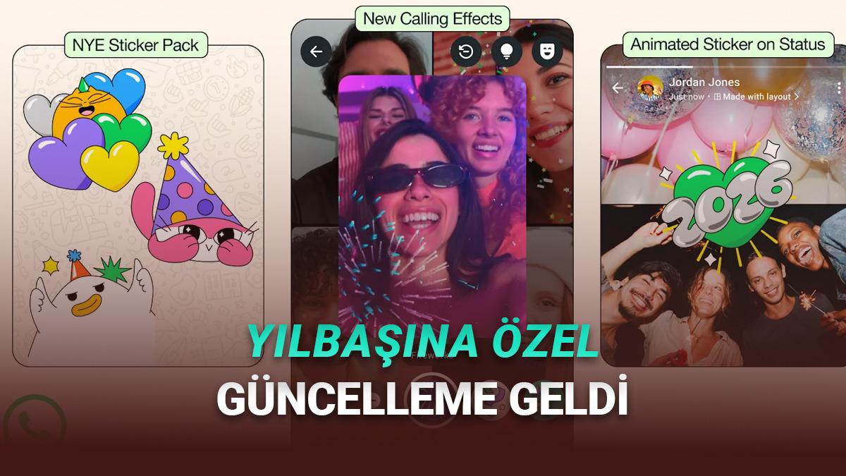 WhatsApp'a Yılbaşına Özel Güncelleme Geldi: Özel Çıkartmalar ve Kamera Efektleri!