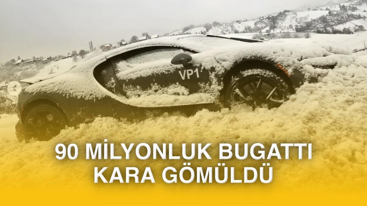 90 Milyon TL'lik Bugatti Tourbillon kara saplandı, 1.800 beygirlik araç kazma kürekle kurtarıldı