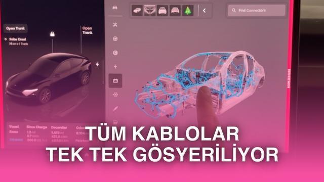 Tesla'nın otomobildeki her bir kablo yolunu ve soketi tek tek gösteren servis modu [Video}