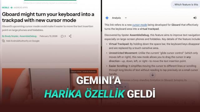 Google Gemini'a Bölünmüş Ekran Özelliği Geldi
