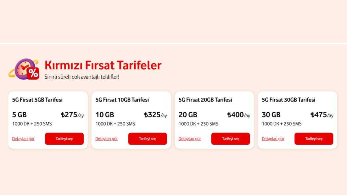 Vodafone'un 5G Tarifeleri ve Tutarları Belli Oldu 3 skjhfksjfdsfs