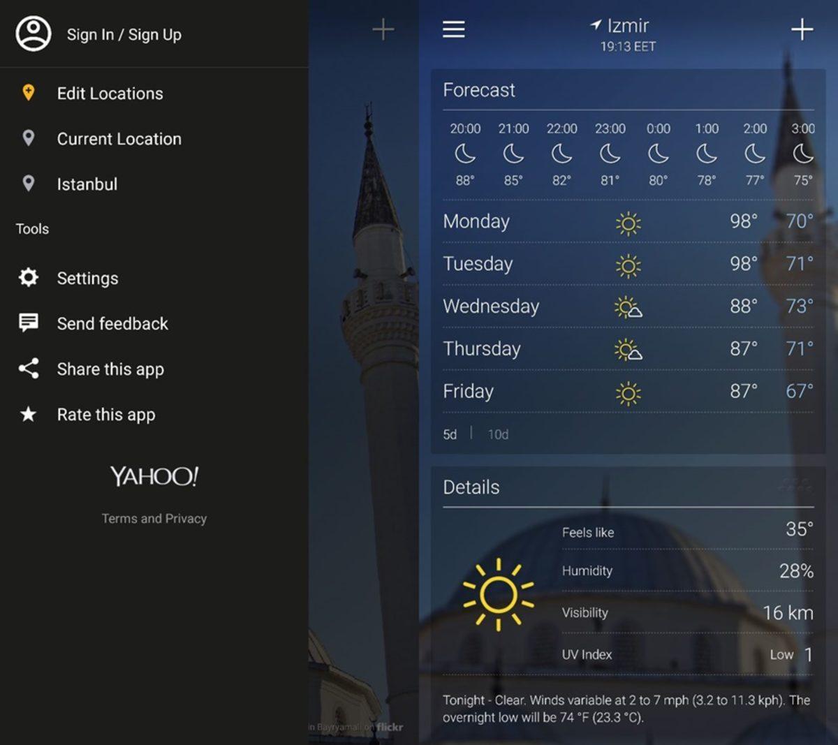 Android için En İyi Ücretsiz 5 Hava Durumu Uygulaması