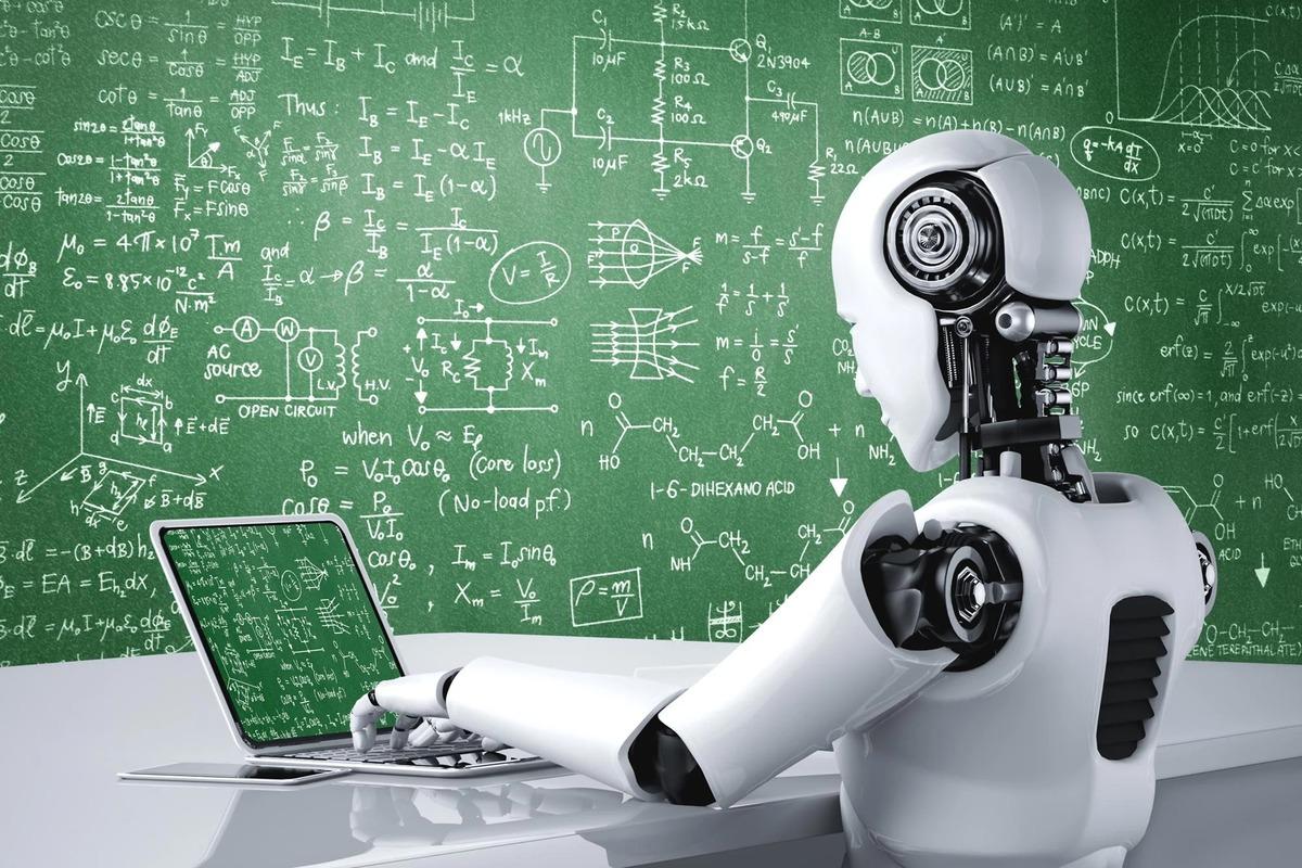 Artificial-Intelligence-AI-Robot-Android-Solving-Mathematic-Equations