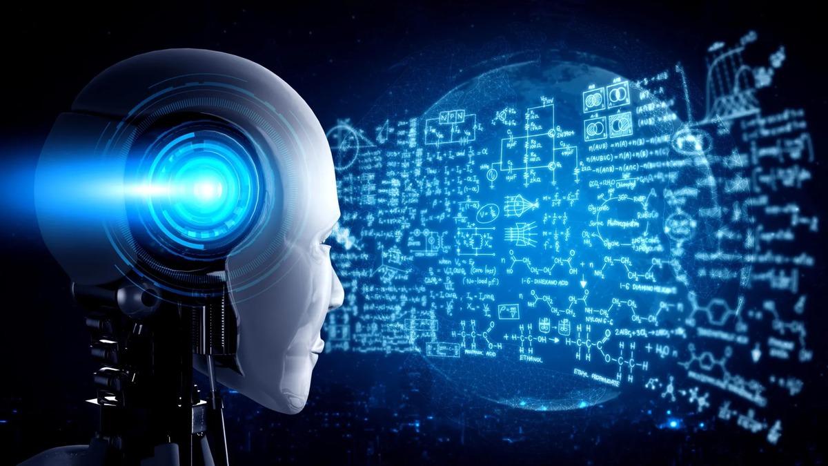 humanoid-ai-robot-hologram-screen-solving-physics-math-problems