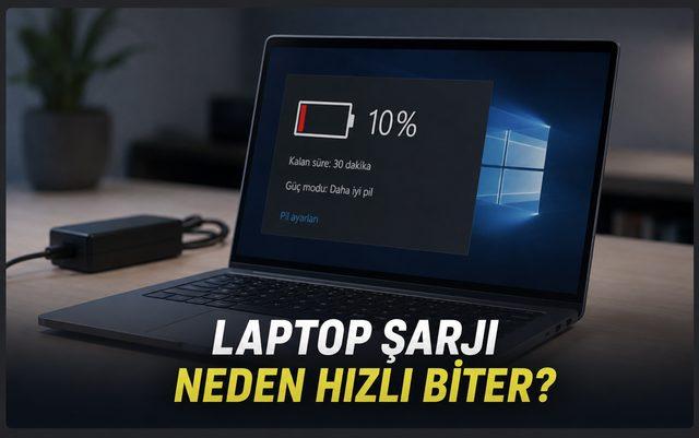 Laptop Şarjı Neden Hızlı Biter? Pil Sağlığını Tüketen Sebepler