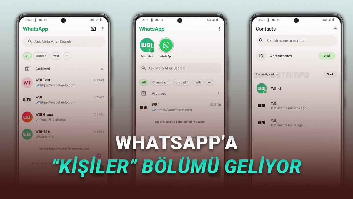 WhatsApp’a “Nihayet!” Dedirten Özellik Geliyor: Kişiler Menüsü Eklenecek!