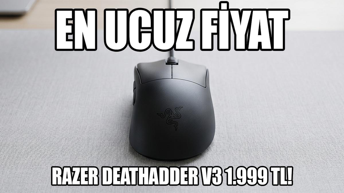 Razer DeathAdder V3 %31 indirimde, piyasada en ucuza 1.999 TL!