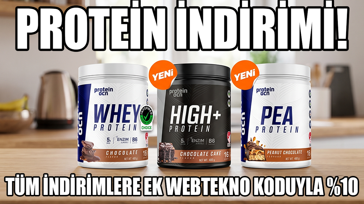 Protein tozlarında %29'a varan indirimler ek %10 indirim kodu: ''webtekno''
