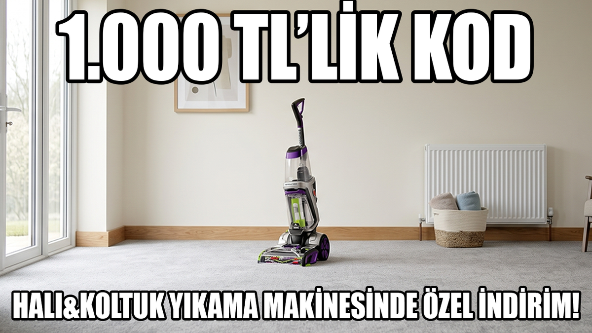 Bissel halı&koltuk yıkama makinesi ''WEBTEKNO1000'' koduyla 1.000 TL indirimli!