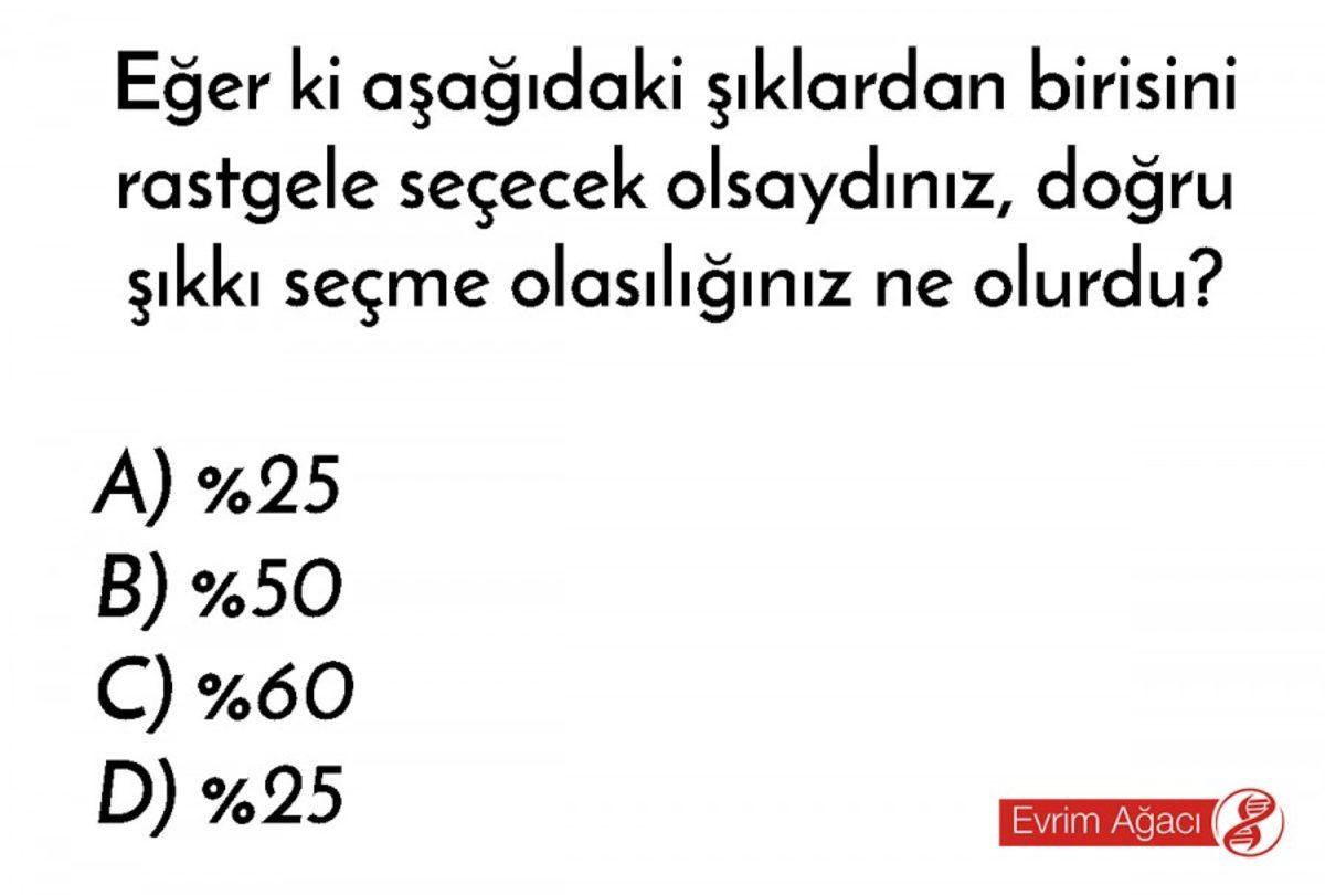 Bir Soruda Rastgele Doğru Şıkkı Seçme Olasılığı Nedir?