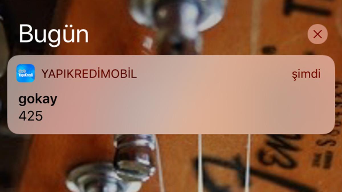 Yapı Kredi Bankası’ndan Gelen Bir Garip ‘Gökay 425’ Bildirimi