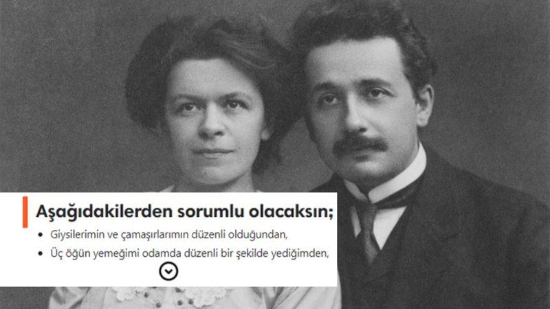 Albert Einstein’ın Şimdi Olsa Kadın Haklarından Linç Yiyeceği Egoistliğin Son Noktası Evlilik Sözleşmesi